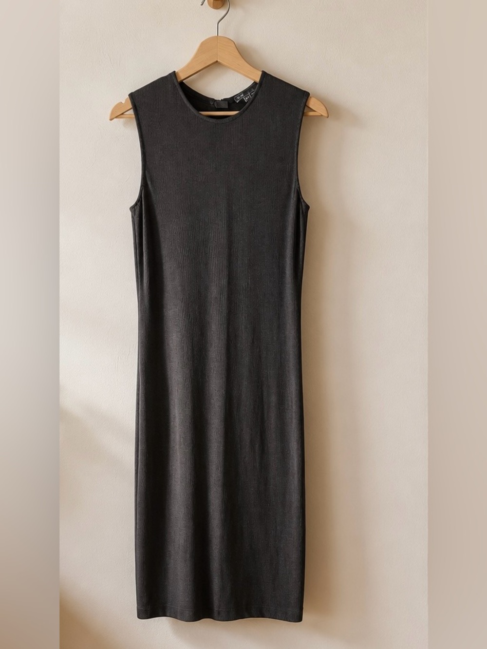 Vince Soft Black Ribbed Sleeveless‎ Zip Back Top Size Small